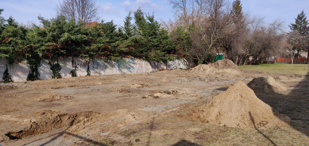 Dunakeszi, Gérecz Attila Tanuszoda ABS Fitness Park – földmunka a 200 m²-es park kivitelezésekor